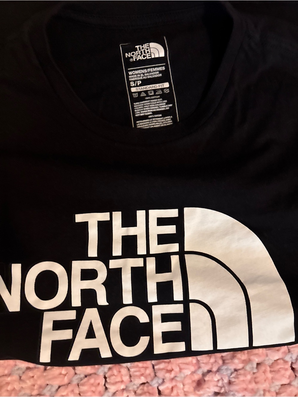 The North Face Black Tee with White Logo
